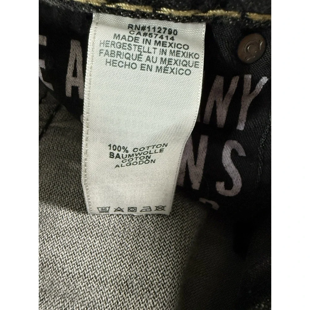 True Religion Jeans Mens 36x34 Black Ricky Relaxed Straight Super T Flap Pocket